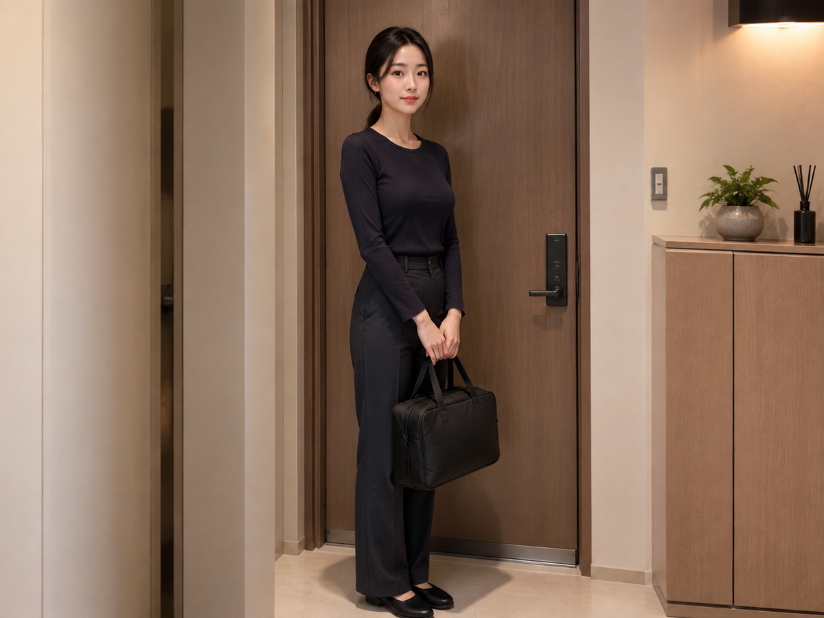 서울 은평구 방문 홈케어 일정을 준비하는 젊은 성인 한국 여성 관리사